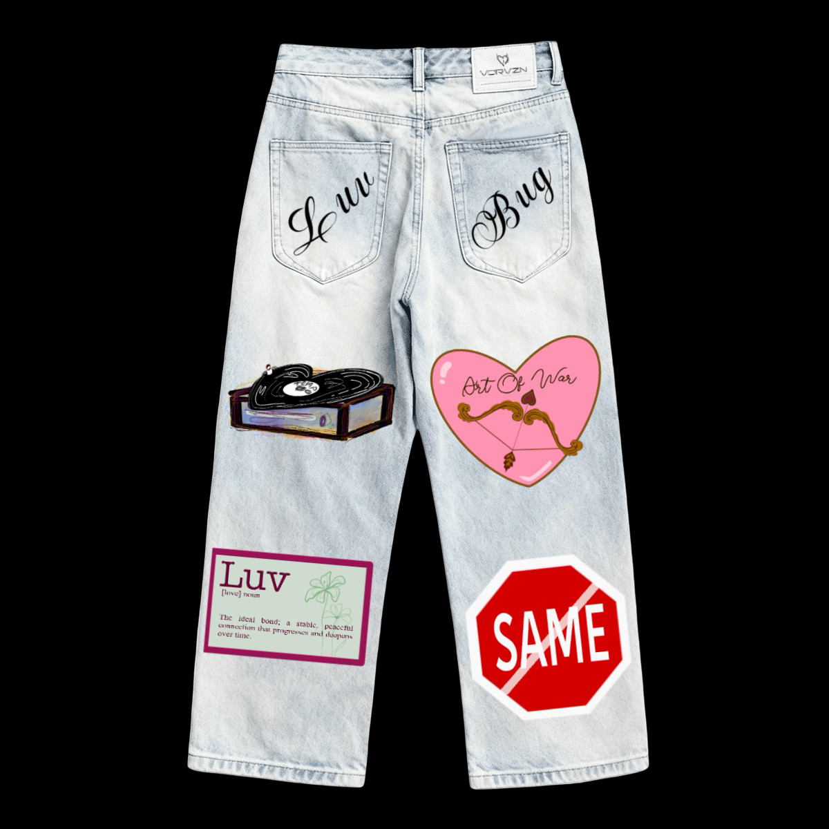 ‘SEE THE SIGNS’ WIDE-LEG JEANS