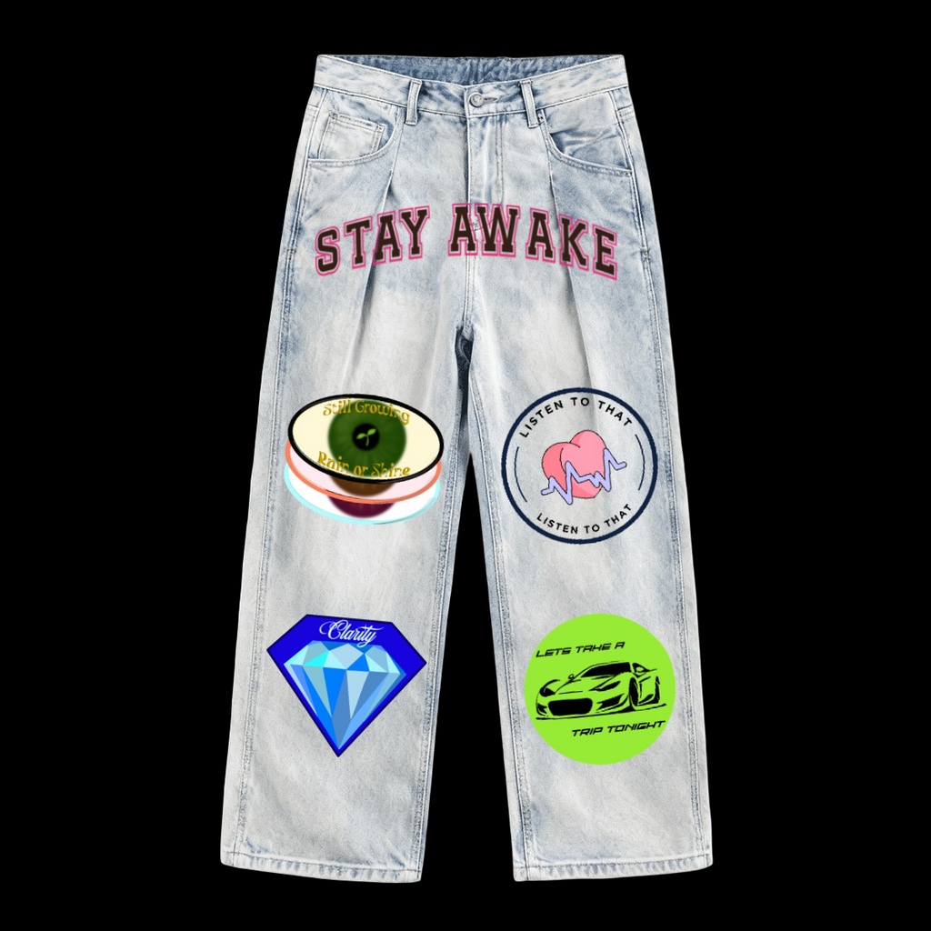 ‘SEE THE SIGNS’ WIDE-LEG JEANS