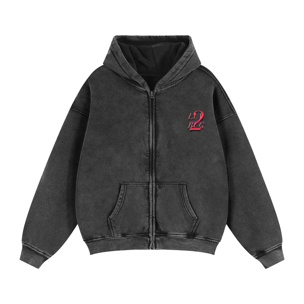 Zip-Through Boxy Fleece Hoodie